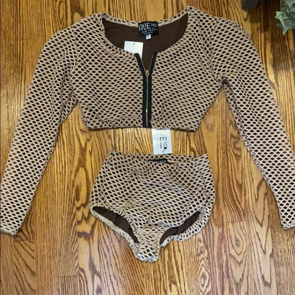 Two piece high waist swim suit size XL